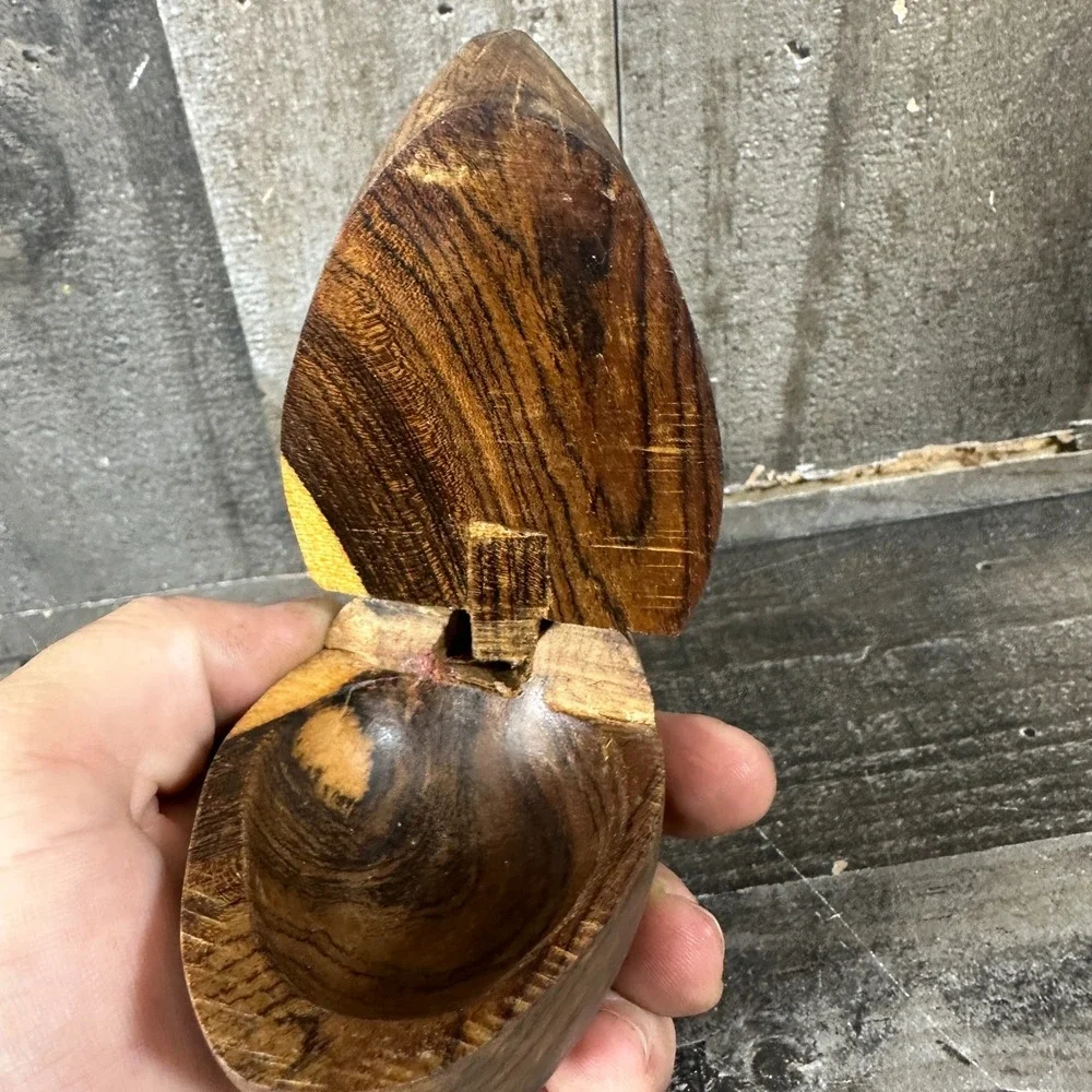 Hand Carved Bird Box Folk Art Duck Storage